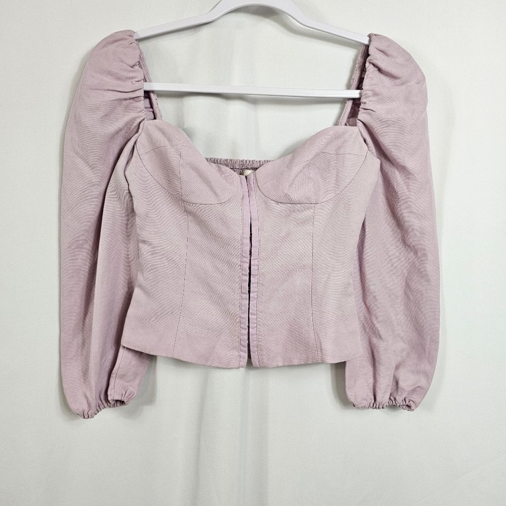 Aritzia Wilfred Muse Linen Blouse in Cloudy Lilac - Size XS